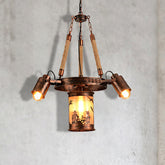 Vintage Metal Chandelier: Weathered Copper Dining Room Pendant Light (4 or 7 Lights) - The Cylinder Metal Chandelier Light Vintage 4/7 Light Dining Room Pendant Lighting is a beautiful product that would be perfect for any home. It has a